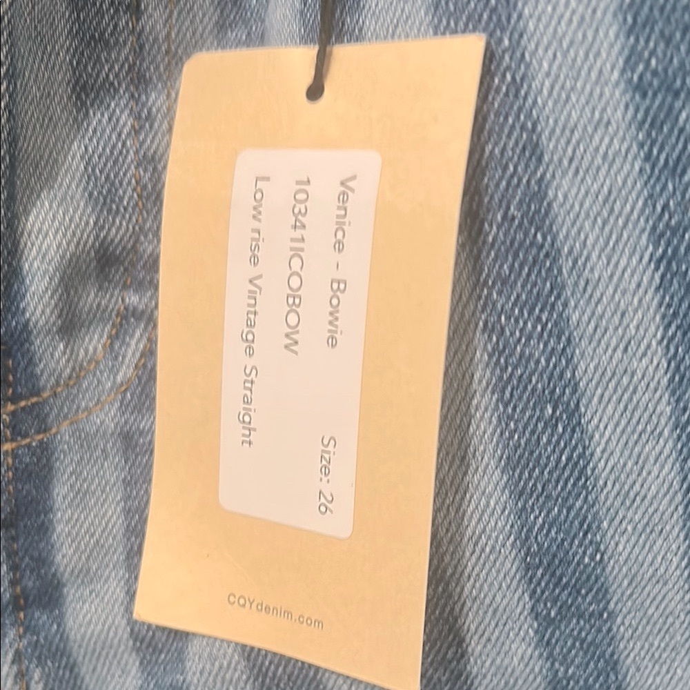 CQY Striped Blue Low Rise Skinny Size 26 - Picture 3 of 6